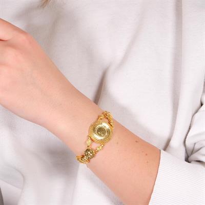 Altın Kaplama İmitasyon Desenli Çeyrek Altınlı Bileklik BLK-1197