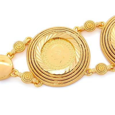 Altın Kaplama İmitasyon Desenli İki Çeyrek Altınlı Bileklik BLK-1209