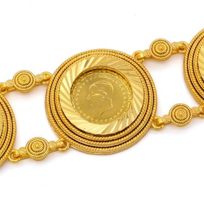Altın Kaplama İmitasyon Desenli Üç Çeyrek Altınlı Bileklik BLK-1193