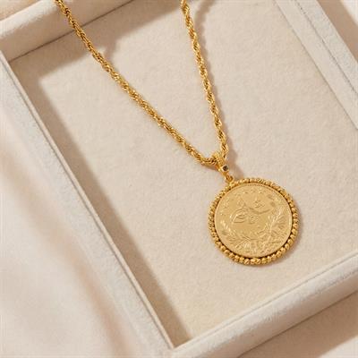 Altın Kaplama İmitasyon Dorika Çerçeveli 5li Reşat Kolye Ucu TGR-586