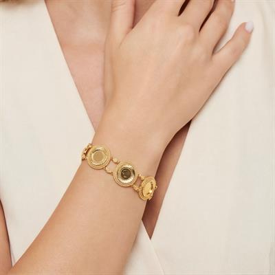 Altın Kaplama İmitasyon Dört Çeyrek Altınlı Desenli Bileklik BLK-1207