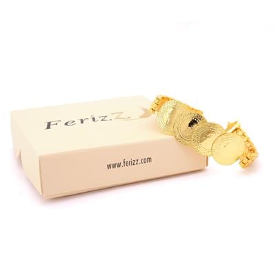 Altın Kaplama İmitasyon Dört Çeyrekli Başak Model Kelepçe Bileklik BLZ-653