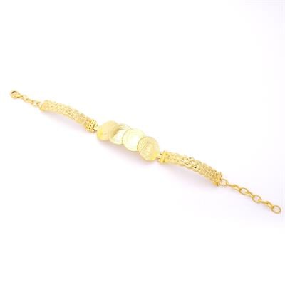 Altın Kaplama İmitasyon Dört Çeyrekli İşlemeli Kelepçe Bileklik BLZ-652