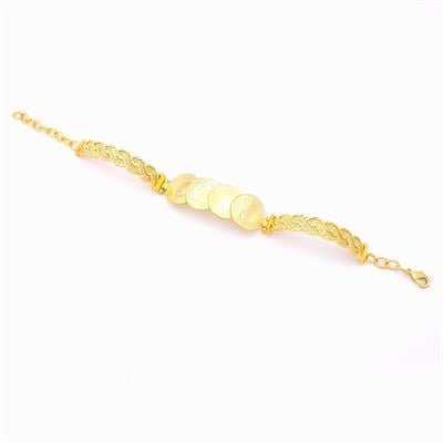 Altın Kaplama İmitasyon Dört Çeyrekli Örgü Model Kelepçe Bileklik BLZ-655