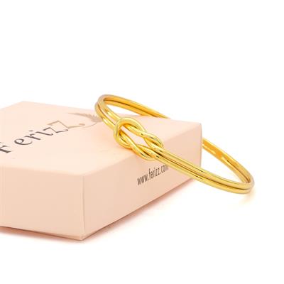 Altın Kaplama İmitasyon Düz Model Ajda Aşk Düğümü Bilezik BLZ-3116