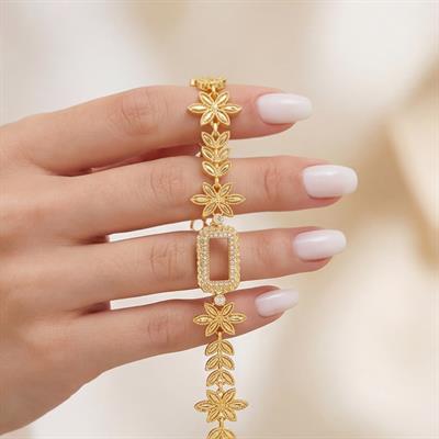 Altın Kaplama İmitasyon Gram Çerçeve Bileklik BLK-1266