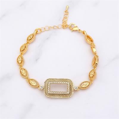 Altın Kaplama İmitasyon Gram Çerçeve Bileklik BLK-1264