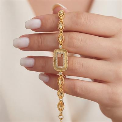 Altın Kaplama İmitasyon Gram Çerçeve Bileklik BLK-1264