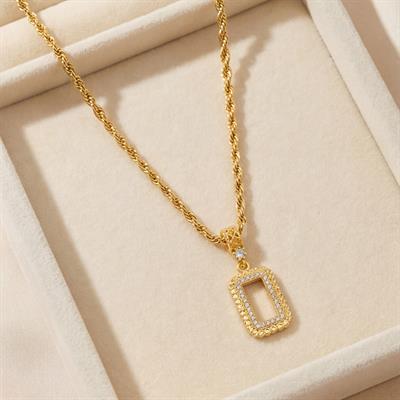 Altın Kaplama İmitasyon Gram Çerçeve Kolye Ucu TGR-767