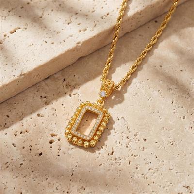 Altın Kaplama İmitasyon Gram Çerçeve Kolye Ucu TGR-766