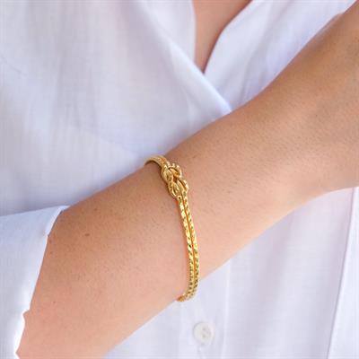 Altın Kaplama İmitasyon İşlemeli Model Aşk Düğümü Ajda Bilezik BLZ-3137