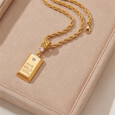 Altın Kaplama İmitasyon Külçe Model Kolye Ucu TGR-737