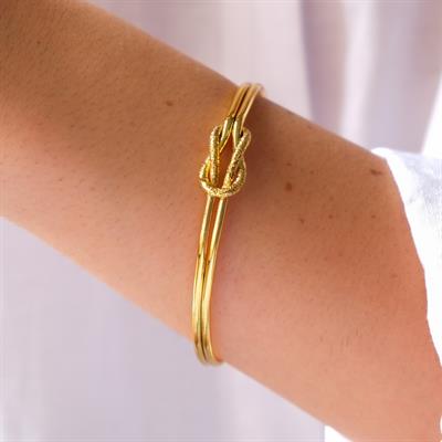 Altın Kaplama İmitasyon Simli Ajda Aşk Düğümü Bilezik BLZ-3114