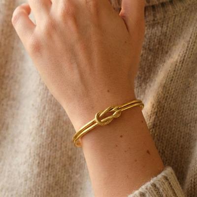 Altın Kaplama İmitasyon Simli Ajda Aşk Düğümü Bilezik BLZ-3114