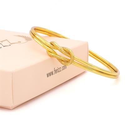 Altın Kaplama İmitasyon Simli Ajda Aşk Düğümü Bilezik BLZ-3114