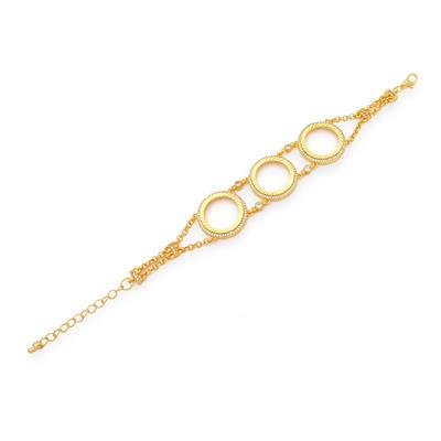 Altın Kaplama İmitasyon Zirkon Taşlı Üçlü Yarım Çerçeveli Bileklik BLK-1210