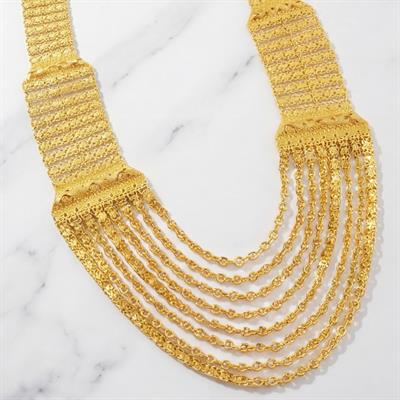 Altın Kaplama İşlemeli Akıtma Kolye KLY-669