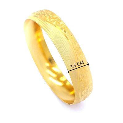 Altın Kaplama İşlemeli Bilezik 15 mm Kalınlık BLZ-1085