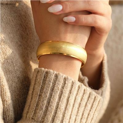 Altın Kaplama Kalemli İmitasyon 15mm Kalınlık Bilezik BLZ-1250