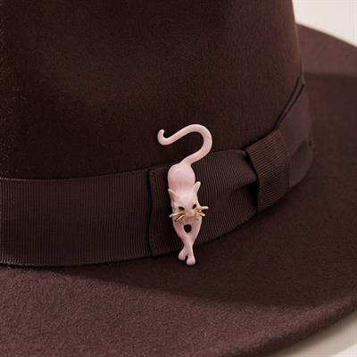 Altın Kaplama Kedi Model Broş BR-100