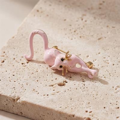 Altın Kaplama Kedi Model Broş BR-100