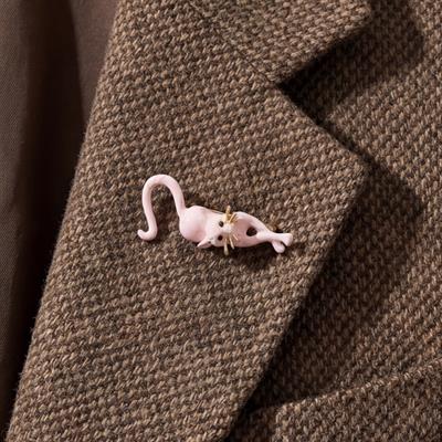 Altın Kaplama Kedi Model Broş BR-100