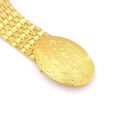 Altın Kaplama Kemer Çiçek Desen Tokalı Model-KMR-111