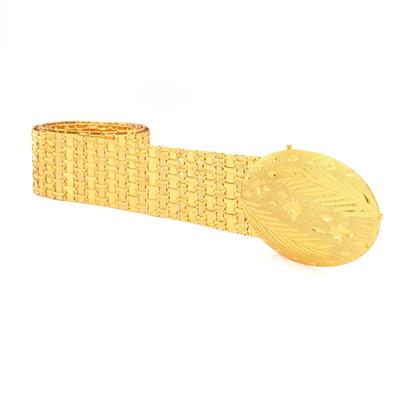 Altın Kaplama Kemer Çiçek Desen Tokalı Model-KMR-111