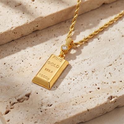 Altın Kaplama Külçe Kolye Ucu TGR-724