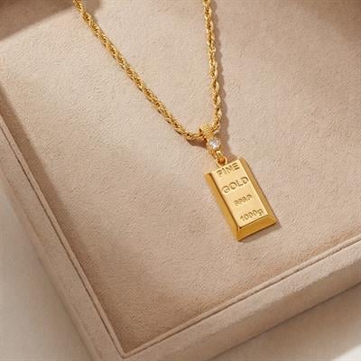 Altın Kaplama Külçe Kolye Ucu TGR-724