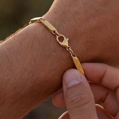 Altın Kaplama Küp Model Erkek Bileklik EBLK-514
