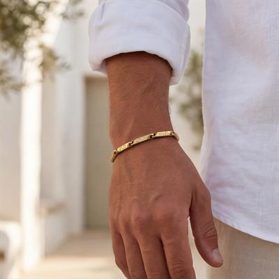 Altın Kaplama Küp Model Erkek Bileklik EBLK-514