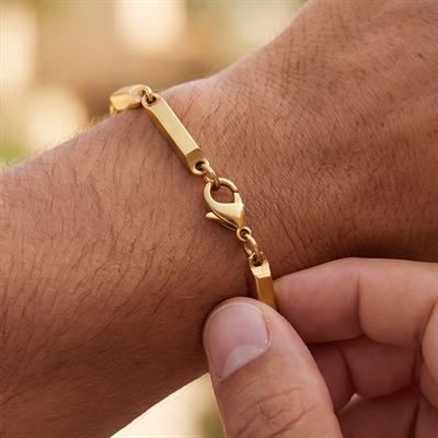 Altın Kaplama Küp Model Erkek Bileklik EBLK-509