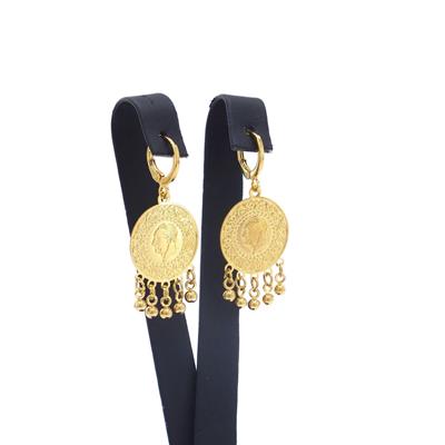 Altın Kaplama Küpe İmitasyon Çeyrek Altınlı UNK-401