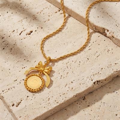 Altın Kaplama Kurdeleli Dorikalı Çeyrek Kolye Ucu TGR-727