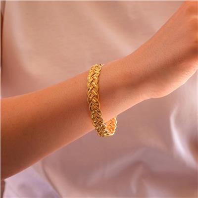 Altın Kaplama Lazerli Örgü İmitasyon Bilezik 