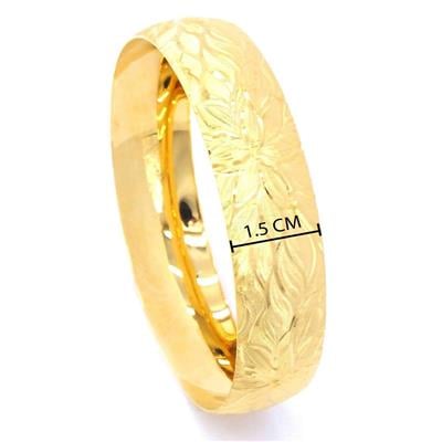 Altın Kaplama Lotus Çiçeği Motifli 1.5 cm İmitasyon Bilezik 