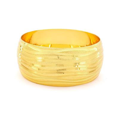 Altın Kaplama Mega Çizgili Bilezik 30mm Kalınlık BLZ-1147