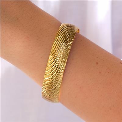 Altın Kaplama Nokta Dalgalı 1.5 cm İmitasyon Bilezik