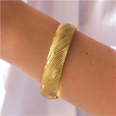 Altın Kaplama Noktalı Dalgalı Model İmitasyon Bilezik-BLZ-3111