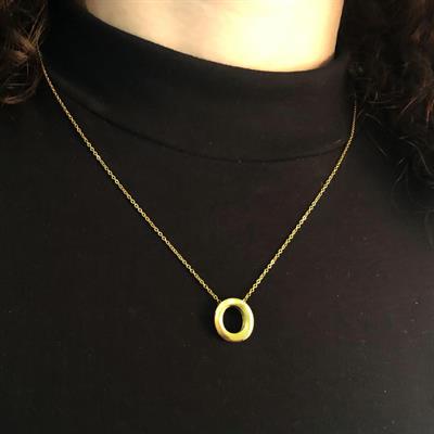 Altın Kaplama O Harf Kolye 55 cm KLY-558