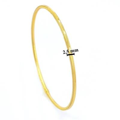 Altın Kaplama Oluklu İmitasyon Ajda Bilezik 