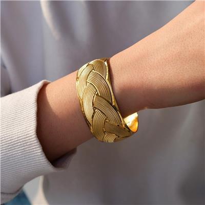 Altın Kaplama Örgü Model 3 cm İmitasyon Bilezik