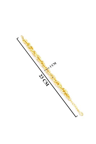 Altın Kaplama Oval Halkalı Şık Samanyolu Kadın Bileklik
