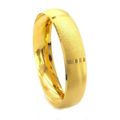 Altın Kaplama Parçalı Düz Ve Simli 1.5 cm Bilezik BLZ-3064