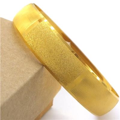 Altın Kaplama Parçalı Düz Ve Simli 1.5 cm Bilezik BLZ-3064