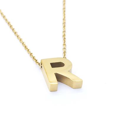 Altın Kaplama R Harf Kolye 55 cm KLY-556