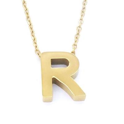 Altın Kaplama R Harf Kolye 55 cm KLY-556