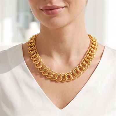 Altın Kaplama Samanyolu Model Örgü Kolye Küpe Bileklik Set SET-170