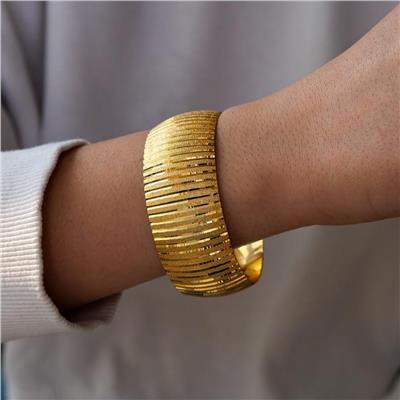 Altın Kaplama Şerit Model 3 cm İmitasyon Bilezik 